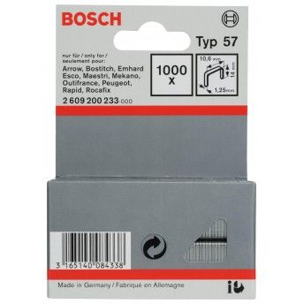 Agrafo de arame direito, tipo 57 refª 2609200233 BOSCH Agrafo de arame direito, tipo 57 refª 2609200233 BOSCH