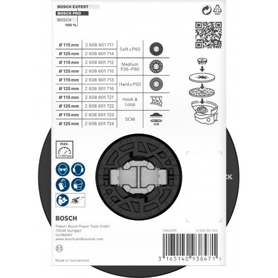PRO Backing Pad Soft, 115 mm, X-Lock refª 2608601711 BOSCH PRO Backing Pad Soft, 115 mm, X-Lock refª 2608601711 BOSCH