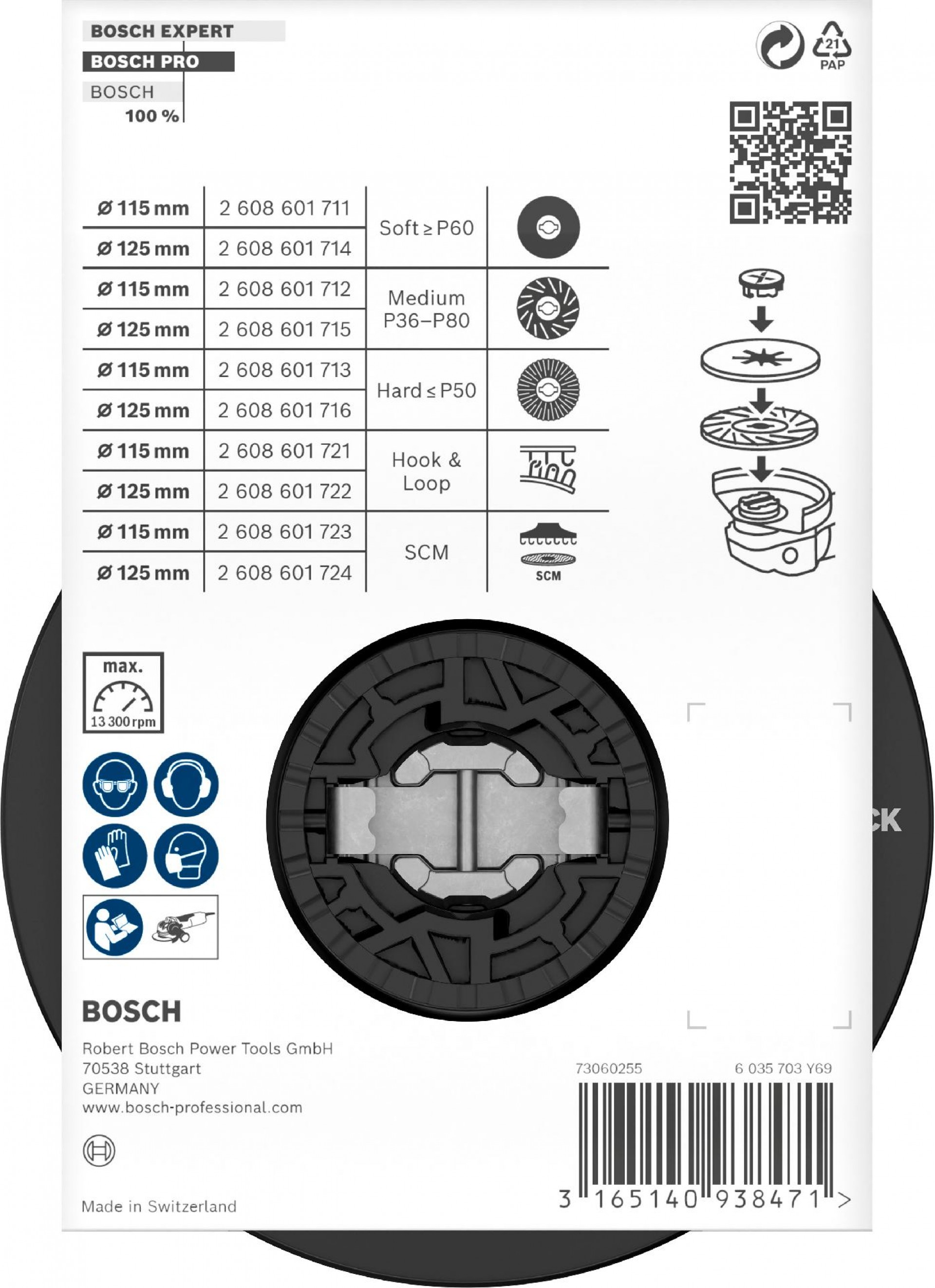PRO Backing Pad Soft, 115 mm, X-Lock refª 2608601711 BOSCH