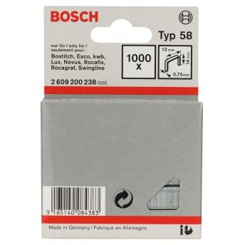 Agrafo de arame fino, tipo 58 refª 2609200238 BOSCH Agrafo de arame fino, tipo 58 refª 2609200238 BOSCH