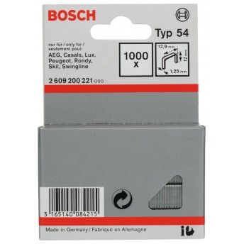 Agrafo de arame direito, tipo 54 refª 2609200221 BOSCH Agrafo de arame direito, tipo 54 refª 2609200221 BOSCH