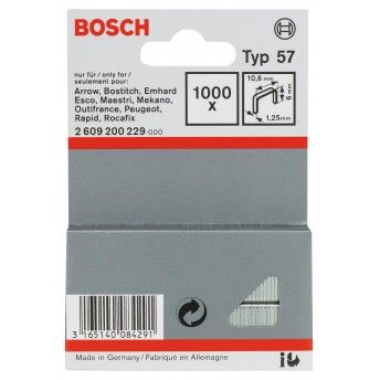 Agrafo de arame direito, tipo 57 refª 2609200229 BOSCH Agrafo de arame direito, tipo 57 refª 2609200229 BOSCH