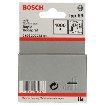Agrafo de arame fino, tipo 59 refª 2609200242 BOSCH Agrafo de arame fino, tipo 59 refª 2609200242 BOSCH