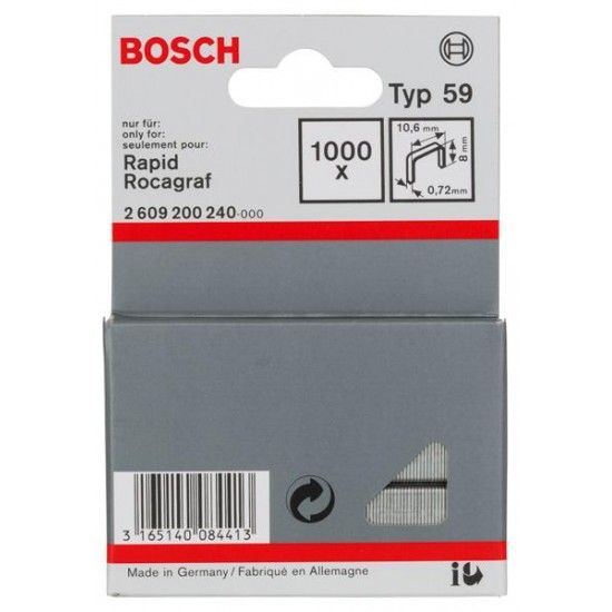 Agrafo de arame fino, tipo 59 refª 2609200240 BOSCH Agrafo de arame fino, tipo 59 refª 2609200240 BOSCH