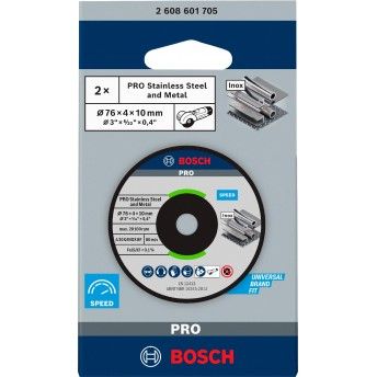 Disco de rebarbar PRO Stainless Steel and Metal, 76 x 4 x 10 mm refª 2608601705 BOSCH Disco de rebarbar PRO Stainless Steel and Metal, 76 x 4 x 10 mm refª 2608601705 BOSCH