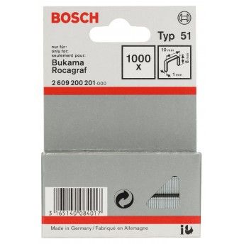 Agrafo de arame direito, tipo 51 refª 2609200201 BOSCH Agrafo de arame direito, tipo 51 refª 2609200201 BOSCH