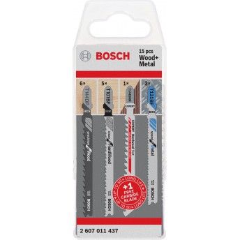 Conjunto de l�minas de serra vertical para madeira e metal, 15 unidades, encabadouro em T ref� 26070