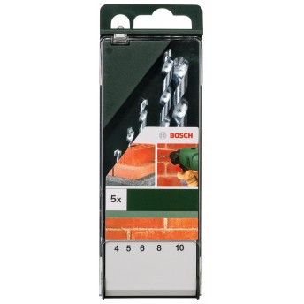 Conjunto de 5 brocas para pedra4,0 x 75; 5,0 x 85; 6,0 x 100; 8,0 x 120; 10,0 x 120 ref� 2609255460 