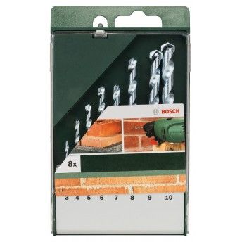 Conjunto de 8 brocas para pedra3,0 x 60; 4,0 x 75; 5,0 x 85; 6,0 x 100; 7,0 x 100; 8,0 x 120; 9,0 x 