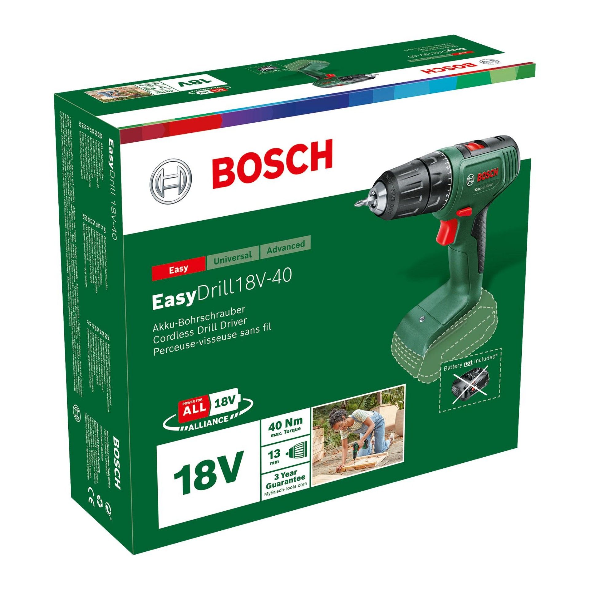 Aparafusadora sem fio EasyDrill 18V-40 refª 06039D8000 BOSCH