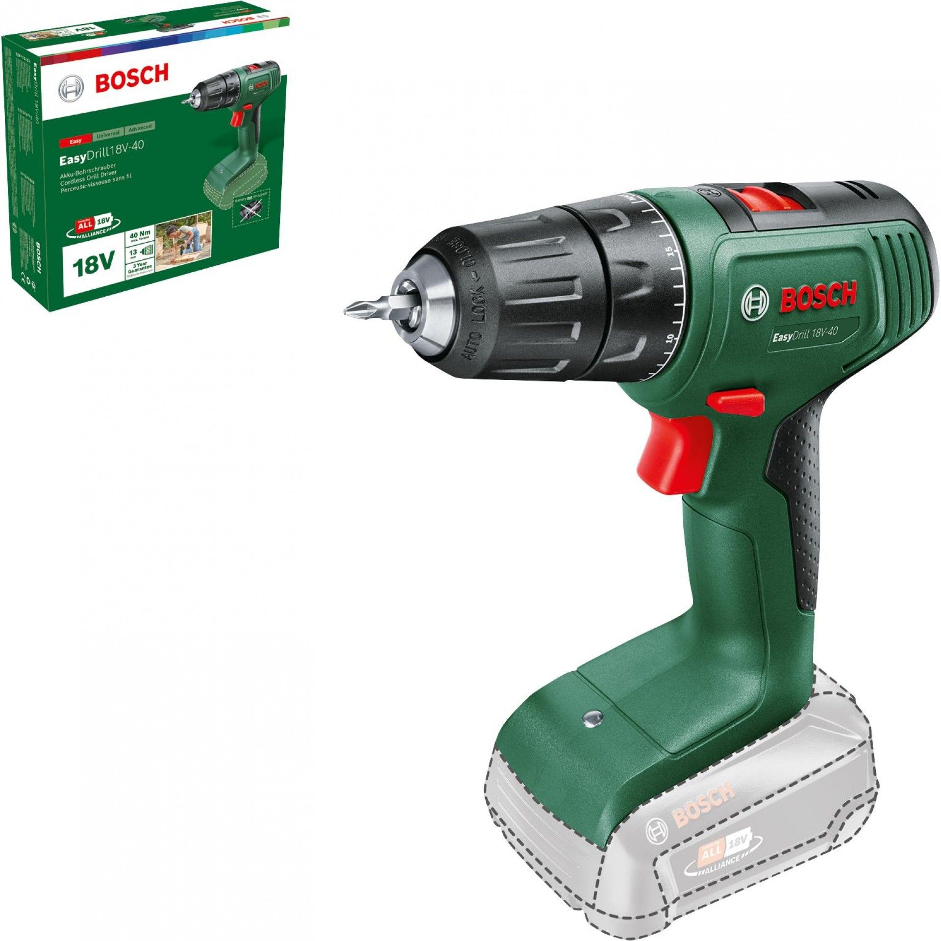 Aparafusadora sem fio EasyDrill 18V-40 refª 06039D8000 BOSCH