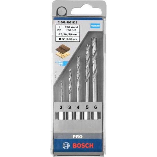 Kit Brocas para madeira PRO Wood HSS, 5 unid. ref 2608595525 BOSCH
