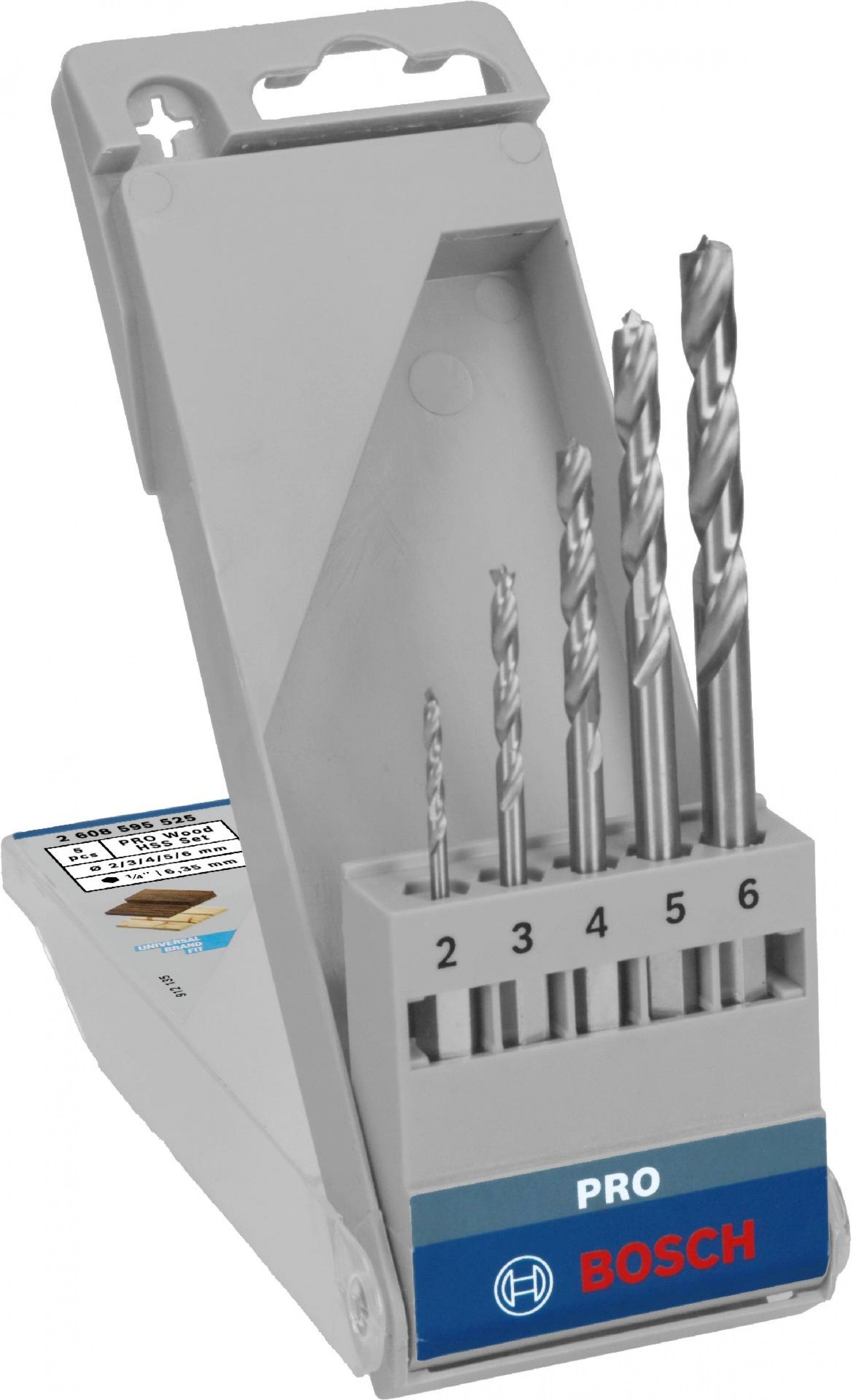 Kit Brocas para madeira PRO Wood HSS, 5 unid. refª 2608595525 BOSCH