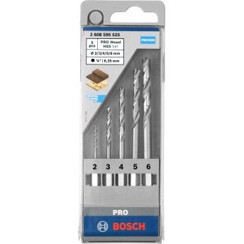 Kit Brocas para madeira PRO Wood HSS, 5 unid. refª 2608595525 BOSCH Kit Brocas para madeira PRO Wood HSS, 5 unid. refª 2608595525 BOSCH