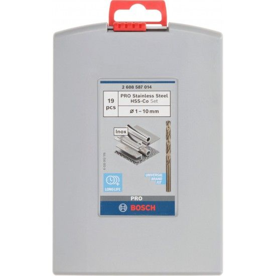 Kit Brocas para metal PRO Stainless Steel HSS-Co, 19 unid. ref� 2608587014 BOSCH