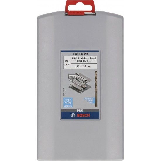 Kit Brocas para metal PRO Stainless Steel HSS-Co, 25 unid. refª 2608587018 BOSCH Kit Brocas para metal PRO Stainless Steel HSS-Co, 25 unid. refª 2608587018 BOSCH