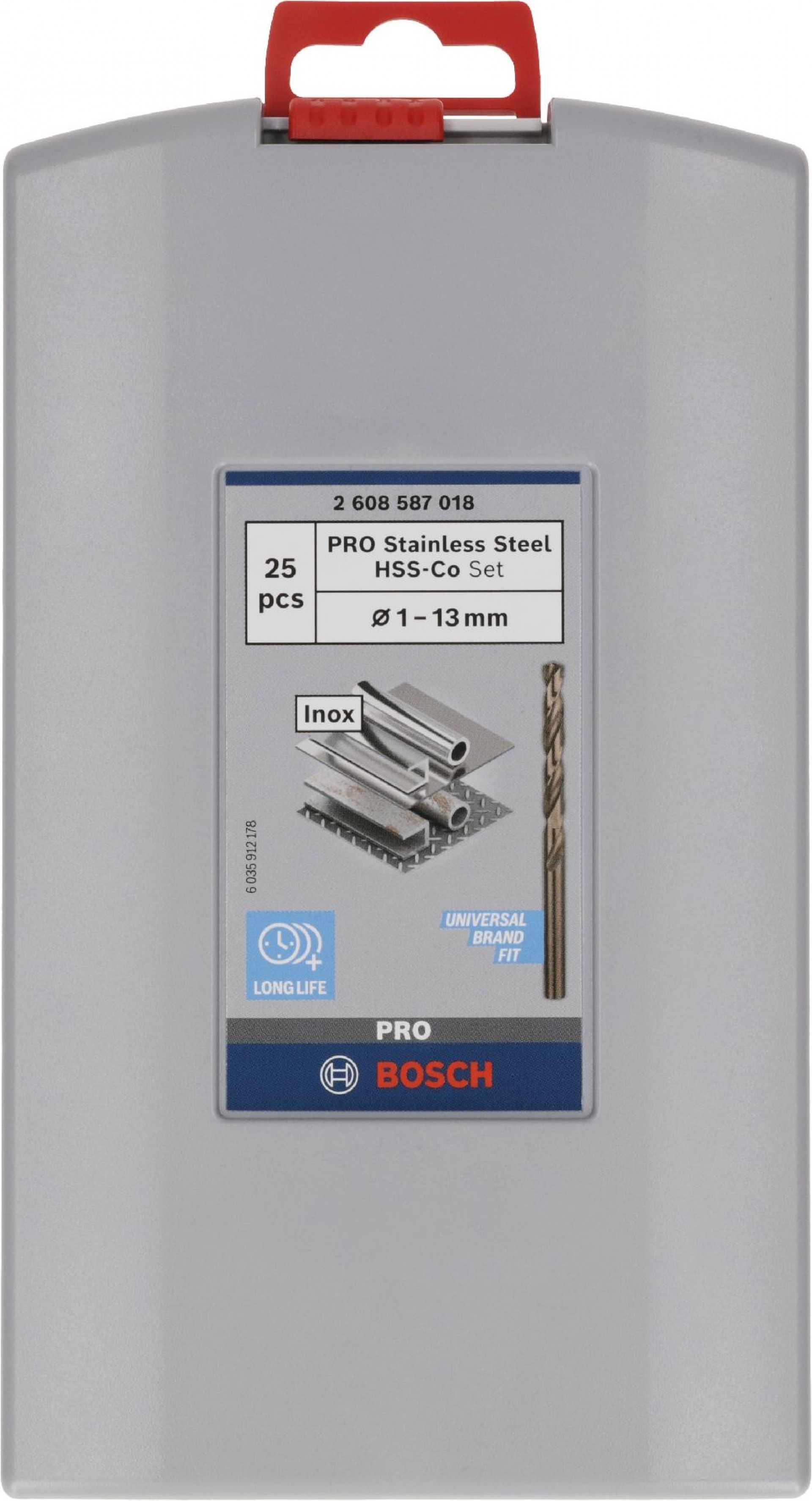 Kit Brocas para metal PRO Stainless Steel HSS-Co, 25 unid. refª 2608587018 BOSCH