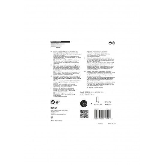 Prato de lixa EXPERT Multihole Universal, 125mm, m�dio ref� 2608900004 BOSCH