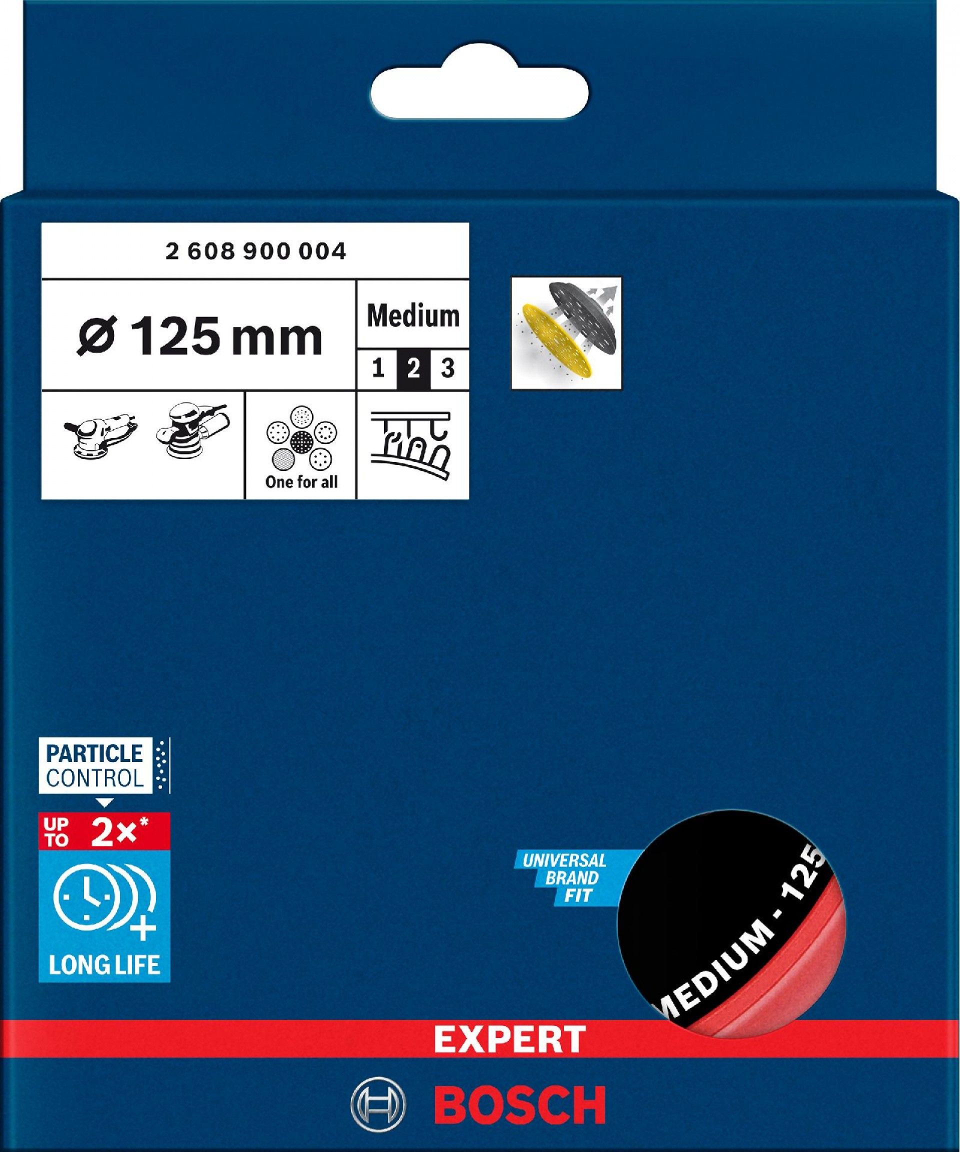 Prato de lixa EXPERT Multihole Universal, 125mm, médio refª 2608900004 BOSCH