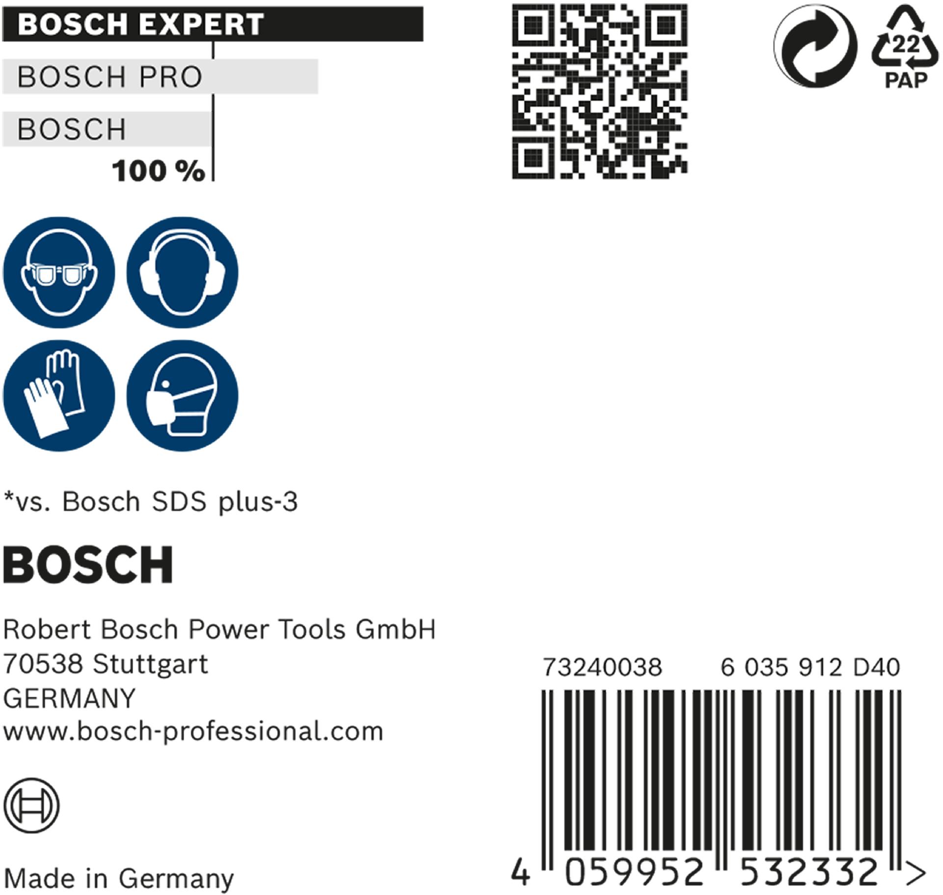 Broca EXPERT SDS plus-7X, 6 x 100 x 165 mm, 10 unidades refª 2608900160 BOSCH