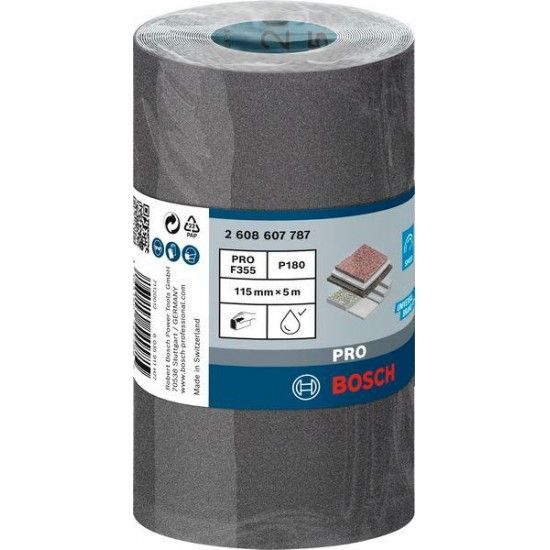 Rolo de lixa PRO C355, 115 mm, 5 m, G180 refª 2608607787 BOSCH Rolo de lixa PRO C355, 115 mm, 5 m, G180 refª 2608607787 BOSCH