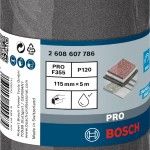 Rolo de lixa PRO C355, 115 mm, 5 m, G120 ref� 2608607786 BOSCH