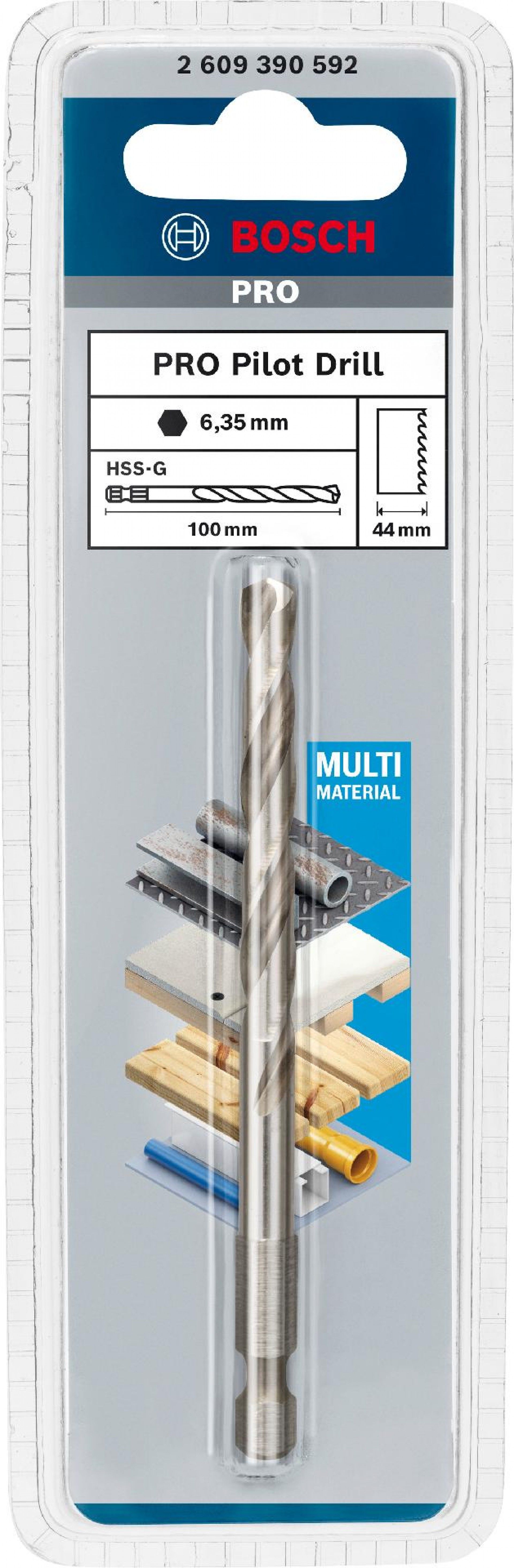PRO Pilot Drill Bit para Sistema Quick Change de serra craneana HSS-G 6,35 x 100 mm refª 2609390592