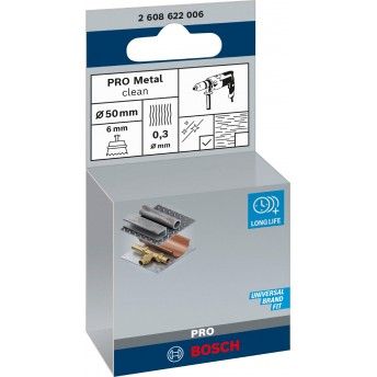 Catrabucha em copo PRO Metal clean, encabadouro reto, 50 x 0,3 mm ref� 2608622006 BOSCH