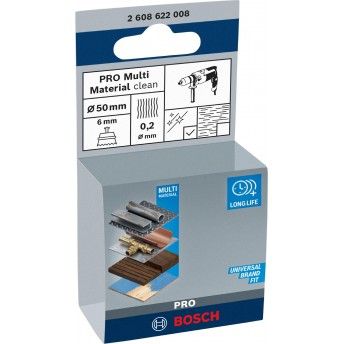 Catrabucha em copo PRO Multi Material clean, encabadouro reto, 50 x 0,2 mm ref� 2608622008 BOSCH