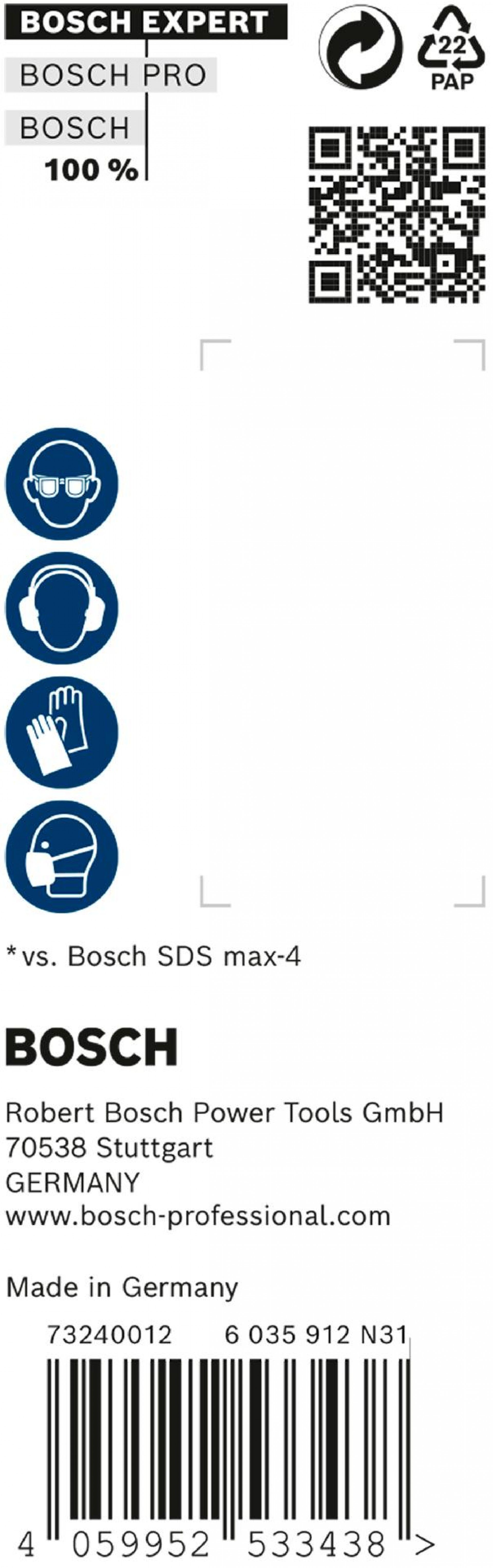 Broca EXPERT SDS max-8X de 25 x 400 x 520 mm, 5 un. refª 2608900269 BOSCH