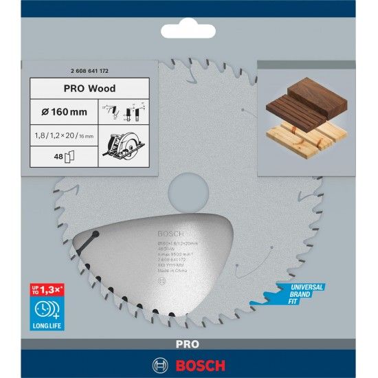 Disco PRO Wood, 160 x 1,8 x 20 mm, T48 ref� 2608641172 BOSCH