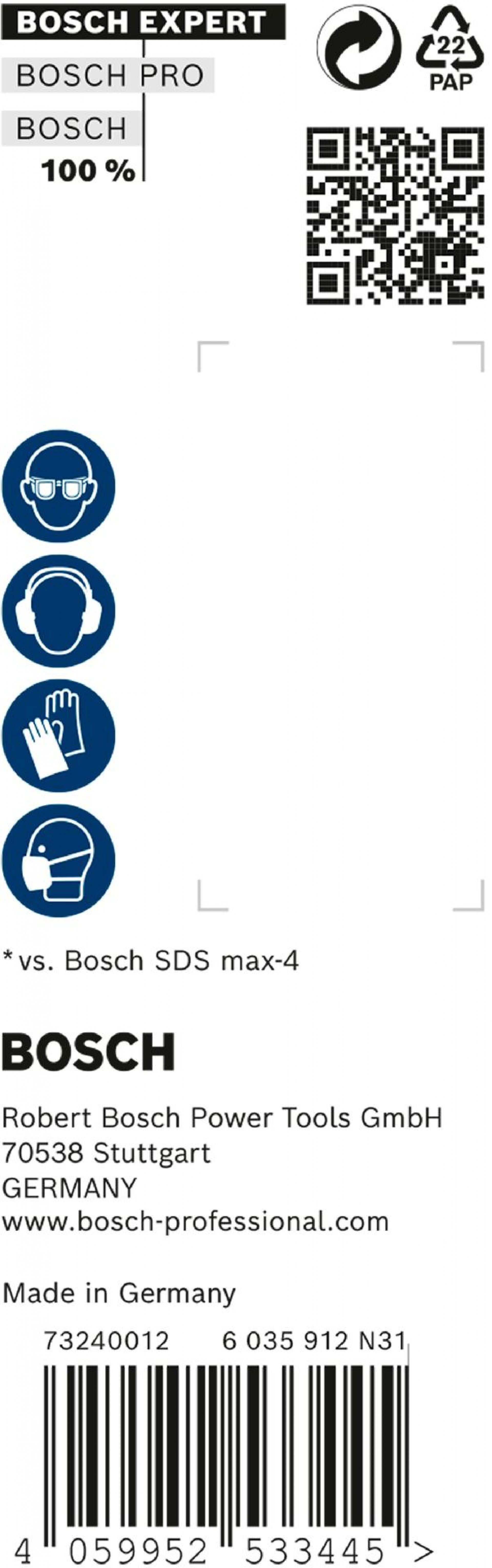 Broca EXPERT SDS max-8X de 32 x 400 x 520 mm, 5 un. refª 2608900270 BOSCH