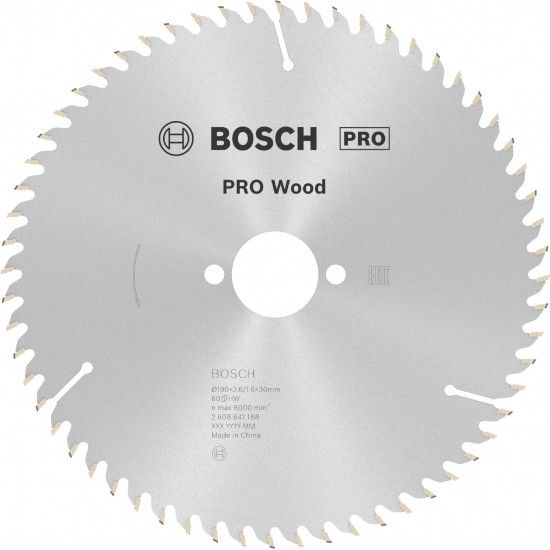 Disco PRO Wood, 190 x 2,6 x 30 mm, T60 ref� 2608641188 BOSCH