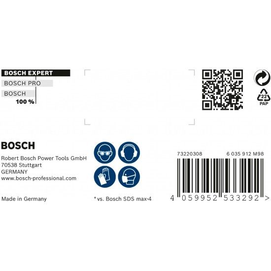 Broca EXPERT SDS max-8X de 32 x 400 x 520 mm refª 2608900255 BOSCH Broca EXPERT SDS max-8X de 32 x 400 x 520 mm refª 2608900255 BOSCH