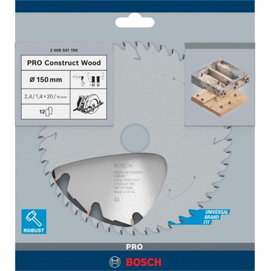 Disco PRO Construct Wood, 150 x 2,4 x 20 mm refª 2608641199 BOSCH Disco PRO Construct Wood, 150 x 2,4 x 20 mm refª 2608641199 BOSCH