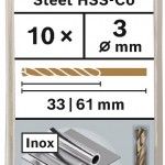Broca PRO Stainless Steel HSS-Co, 3 x 33 x 61 mm, 10 unid. refª 2608585876 BOSCH Broca PRO Stainless Steel HSS-Co, 3 x 33 x 61 mm, 10 unid. refª 2608585876 BOSCH