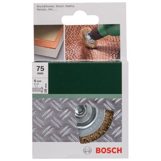 Catrabucha para berbequins ? arame ondulado, revestido de lat�o, 75 mm ref� 2609256519 BOSCH