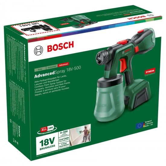 Sistema de atomização de tinta AdvancedSpray 18V-500 refª 0603208200 BOSCH Sistema de atomização de tinta AdvancedSpray 18V-500 refª 0603208200 BOSCH
