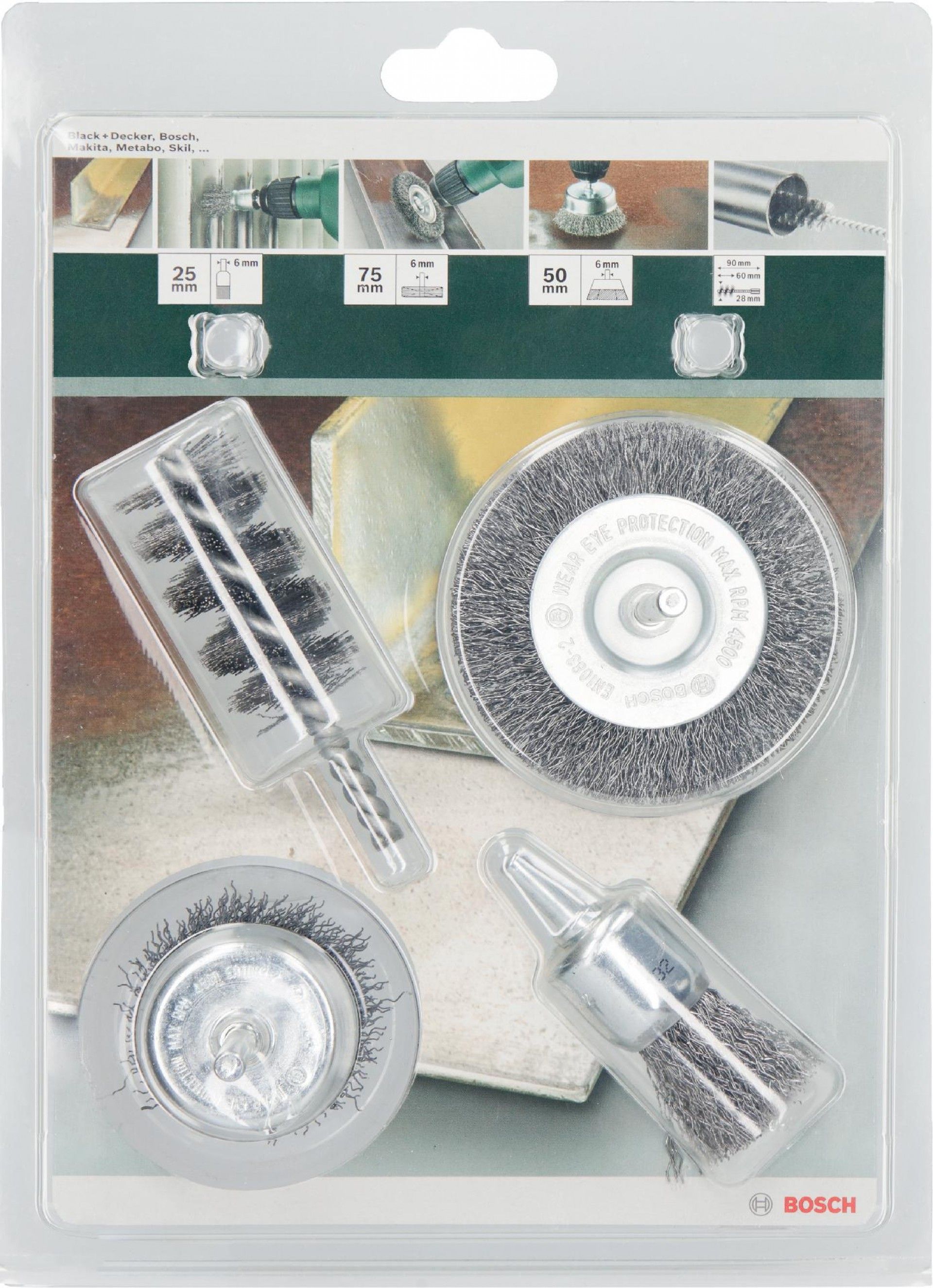 Conjunto de 4 escovas aço refª 2609256553 BOSCH