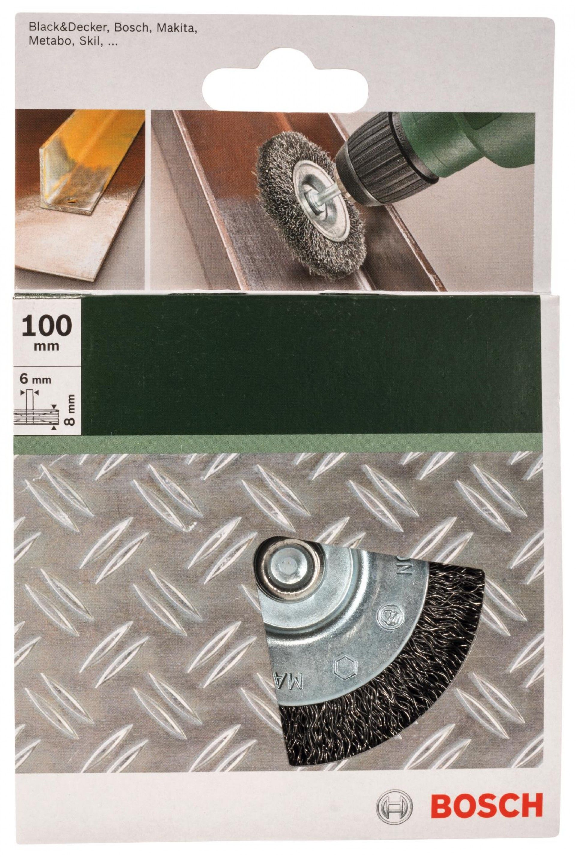 Catrabucha para berbequins - arame ondulado, 100 mm refª 2609256532 BOSCH