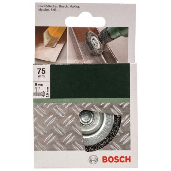 Catrabucha para berbequins - arame ondulado, 75 mm ref� 2609256530 BOSCH