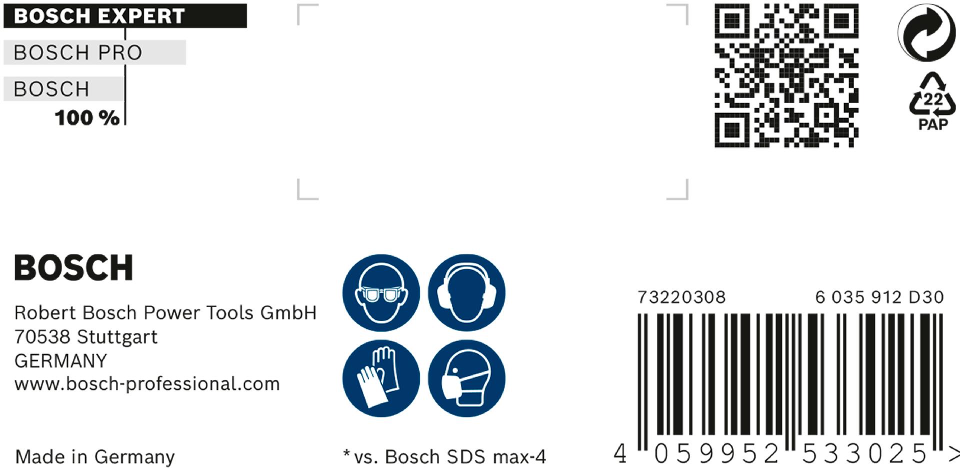 Broca EXPERT SDS max-8X de 20 x 200 x 320 mm refª 2608900228 BOSCH