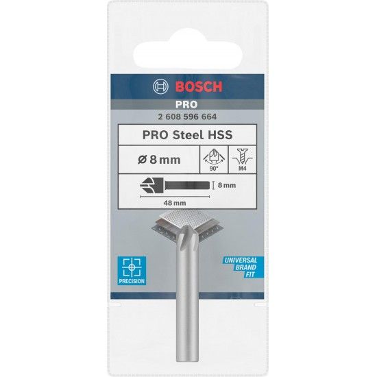 Broca de escarear PRO Steel HSS, 8 x 48 mm, M4 refª 2608596664 BOSCH Broca de escarear PRO Steel HSS, 8 x 48 mm, M4 refª 2608596664 BOSCH