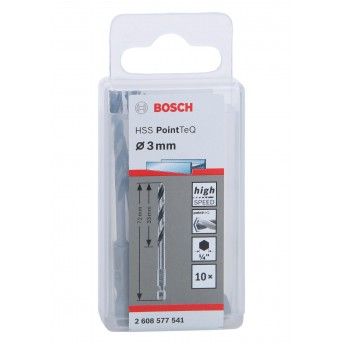 Broca HSS PointTeQ Hex, 3 mm, 10 unidades ref� 2608577541 BOSCH