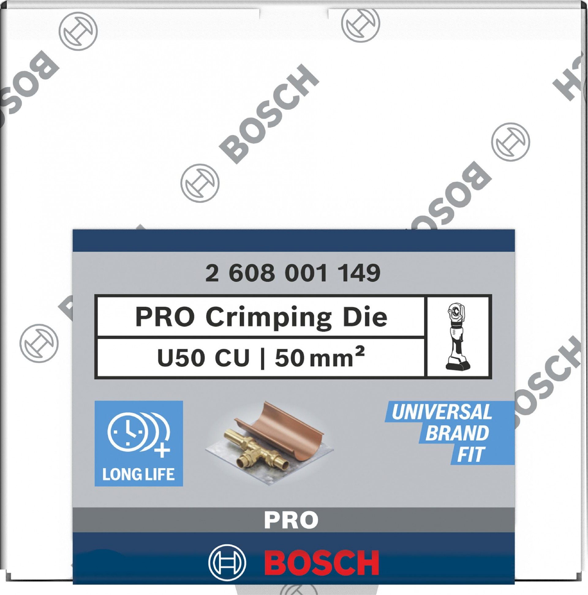 Matriz de engaste PRO, U50 CU, 50 mm², cobre refª 2608001149 BOSCH