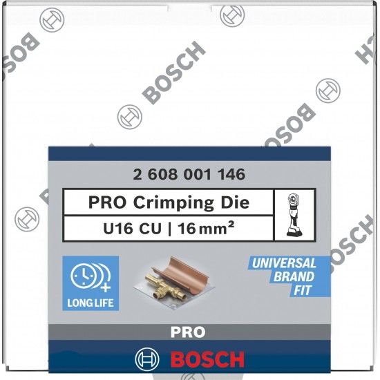 Matriz de engaste PRO, U16 CU, 16 mm², cobre refª 2608001146 BOSCH Matriz de engaste PRO, U16 CU, 16 mm², cobre refª 2608001146 BOSCH