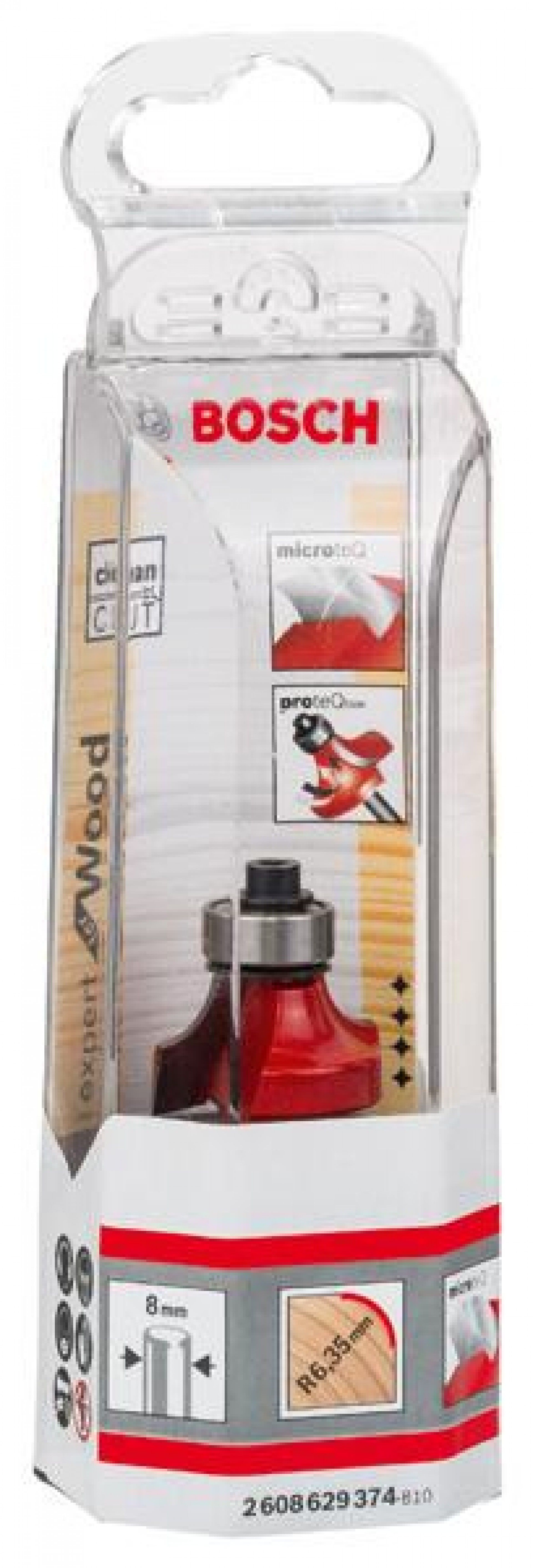 Fresa para arredondamento Expert for Wood, 8 mm, D 25,4 mm, R1 6,35 mm, L 12,7 mm, G 55 mm refª 2608