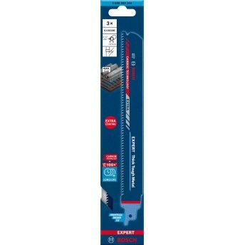 Lâmina de serra sabre S1155CHC EXPERT Thick Tough Metal, 3 un. refª 2608900369 BOSCH Lâmina de serra sabre S1155CHC EXPERT Thick Tough Metal, 3 un. refª 2608900369 BOSCH