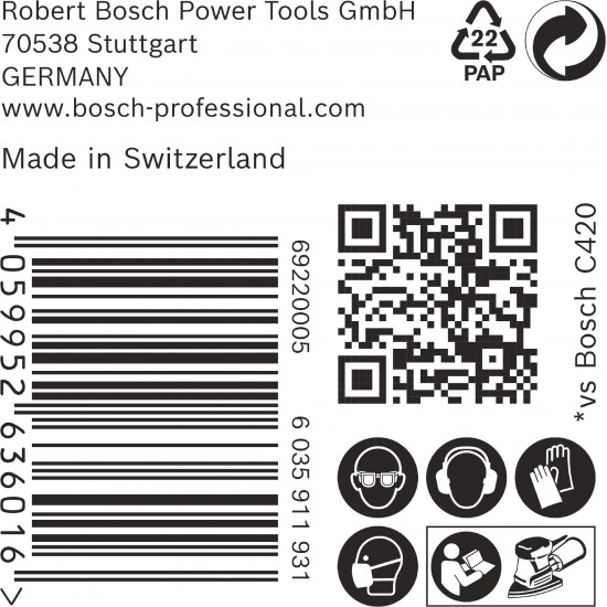 Lixa EXPERT C470, 102 x 62/93 mm, G 240, 50 unidades ref� 2608901651 BOSCH