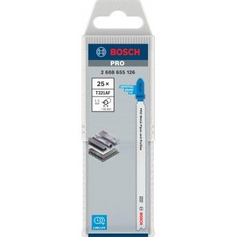 Lâmina de serra vertical PRO Metal Pipes and Profiles T321AF, 132 mm, 25 unid. refª 2608655126 BOSCH Lâmina de serra vertical PRO Metal Pipes and Profiles T321AF, 132 mm, 25 unid. refª 2608655126 BOSCH